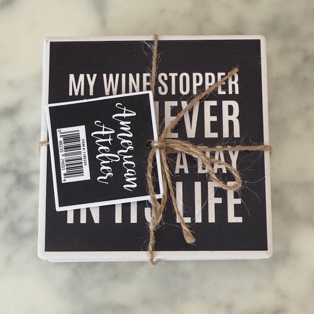 American Atelier Ceramic Wine Coaster Set